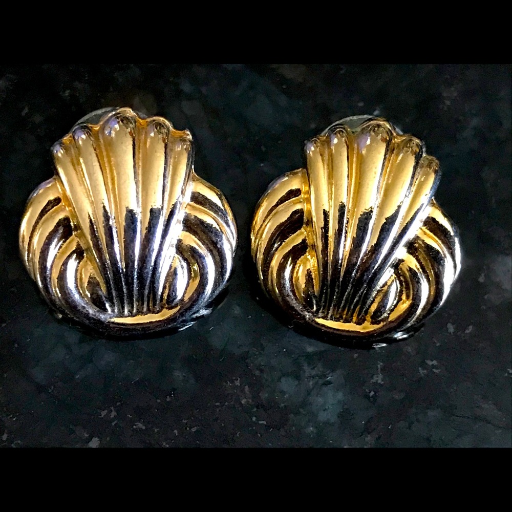 Gold Tone Pierced Earrings